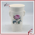 ceramic flower pot with rose design